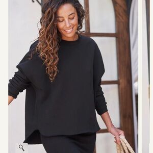 Frank & Eileen Black Relaxed Crewneck Sweatshirt